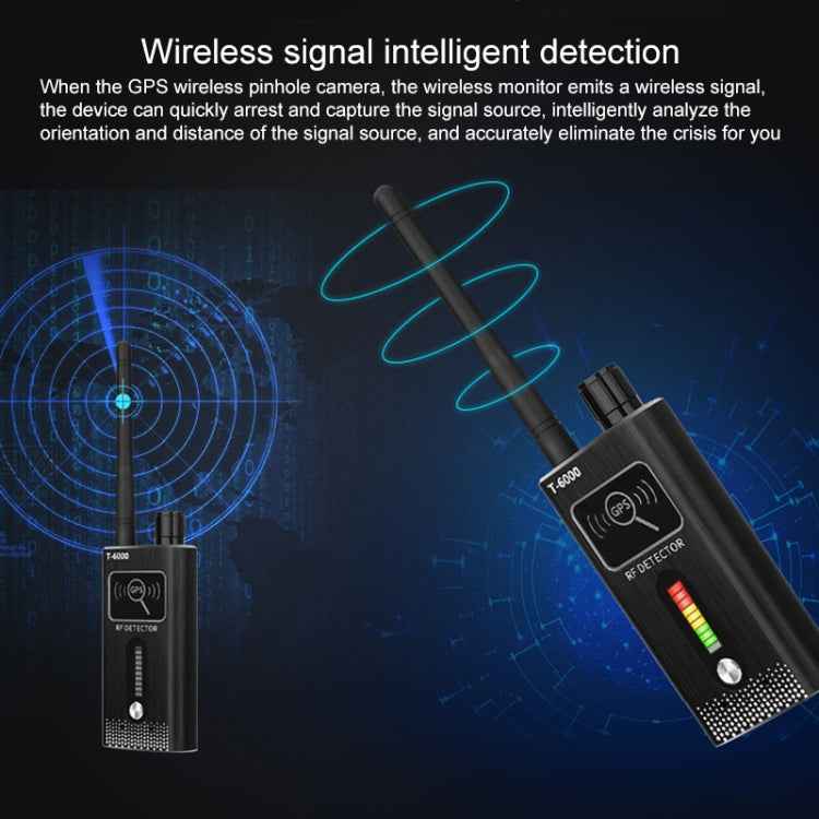 T-6000 GPS Signal Lens RF Tracker WiFi GSM Bug Detector, T-6000 Gold