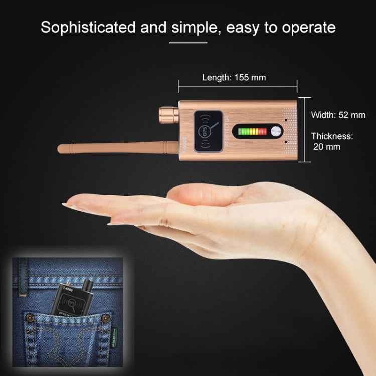 T-6000 GPS Signal Lens RF Tracker WiFi GSM Bug Detector, T-6000 Gold