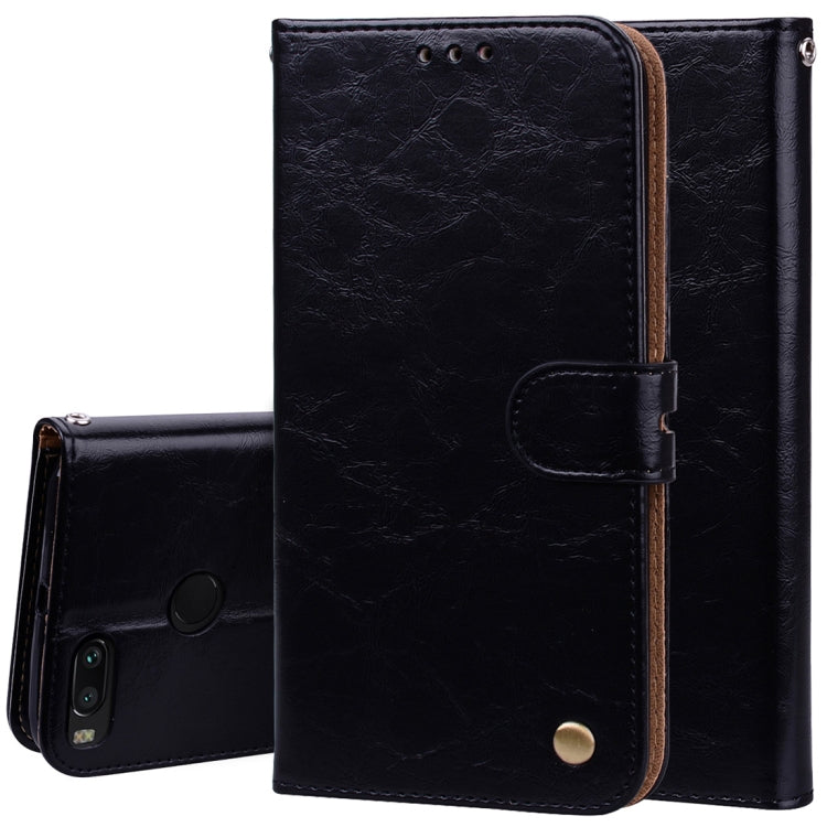 For Xiaomi  Mi A1 & 5X Business Style Oil Wax Texture Horizontal Flip Leather Case with Holder & Card Slots & Wallet & Lanyard