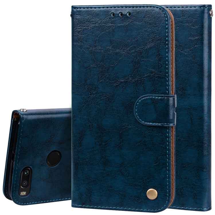 For Xiaomi  Mi A1 & 5X Business Style Oil Wax Texture Horizontal Flip Leather Case with Holder & Card Slots & Wallet & Lanyard