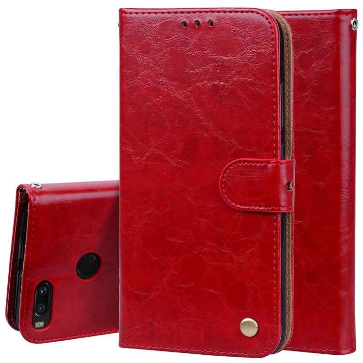 For Xiaomi  Mi A1 & 5X Business Style Oil Wax Texture Horizontal Flip Leather Case with Holder & Card Slots & Wallet & Lanyard