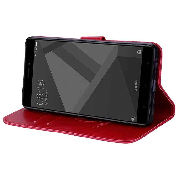 For Xiaomi Redmi Note 4X Roses Pressed Flowers Pattern Flip Leather Case with Holder & Card Slots & Wallet