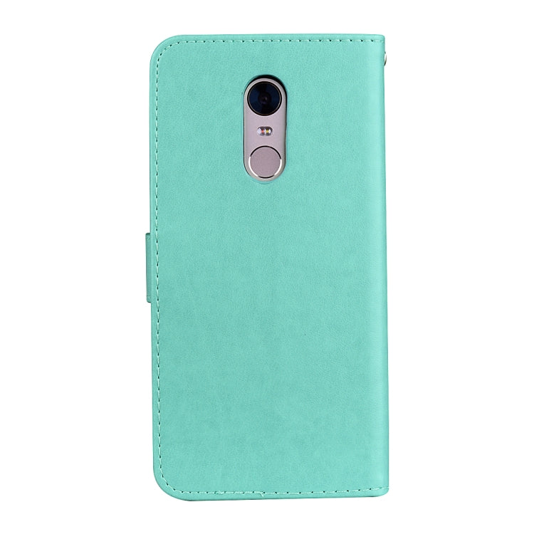 Funda de piel sintética con tapa horizontal, diseño ecológico, con relieve rosa, ranuras para tarjetas y billetera para Xiaomi Redmi 5 Plus.