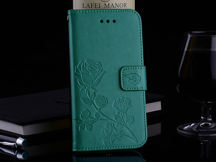 Funda de piel sintética con tapa horizontal, diseño ecológico, con relieve rosa, ranuras para tarjetas y billetera para Xiaomi Redmi 5 Plus.