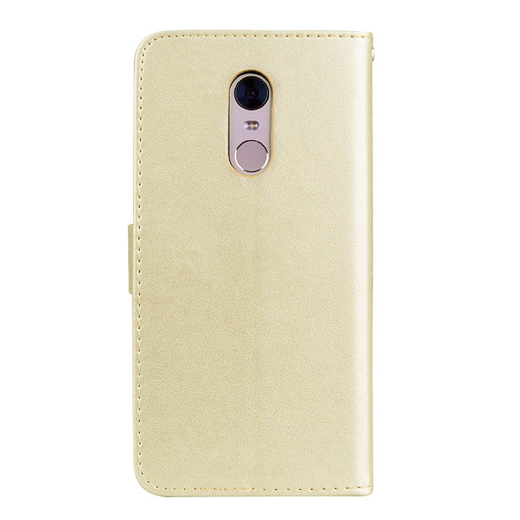 Étui à rabat horizontal en cuir PU pour Xiaomi Redmi 5 Plus, motif rose gaufré, avec support, emplacements pour cartes et portefeuille.