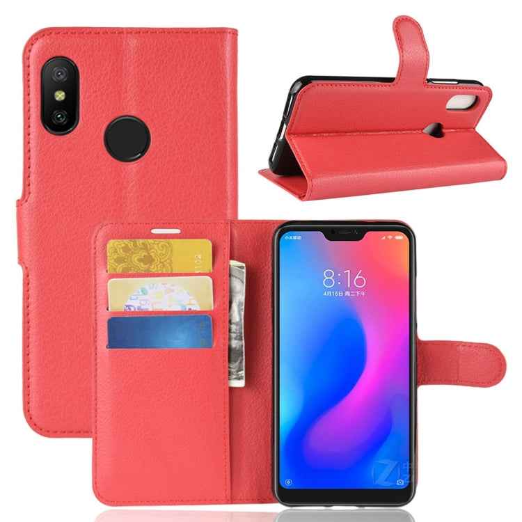 Litchi Texture Horizontal Flip Leather Case for Xiaomi Redmi 6 Pro / Mi A2 Lite, with Wallet & Holder & Card Slots