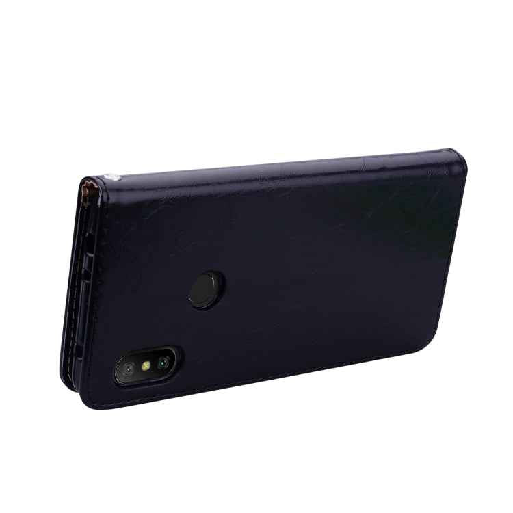 Business Style Oil Wax Texture Horizontal Flip Leather Case for Xiaomi Redmi Note 6 Pro, with Holder & Card Slots & Wallet