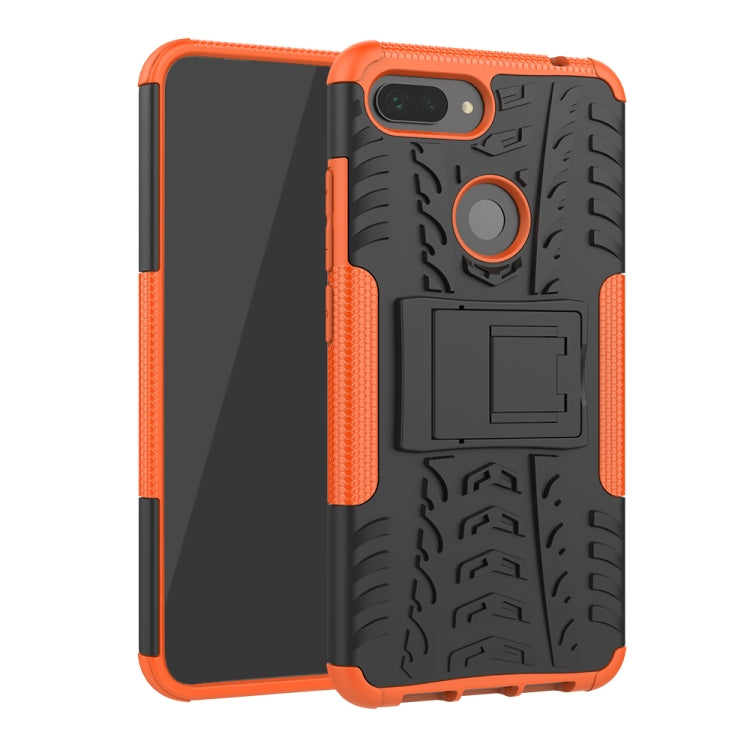 Shockproof PC + TPU Tire Pattern Case for Xiaomi Mi 8 Lite, with Holder, For Xiaomi Mi 8 Lite