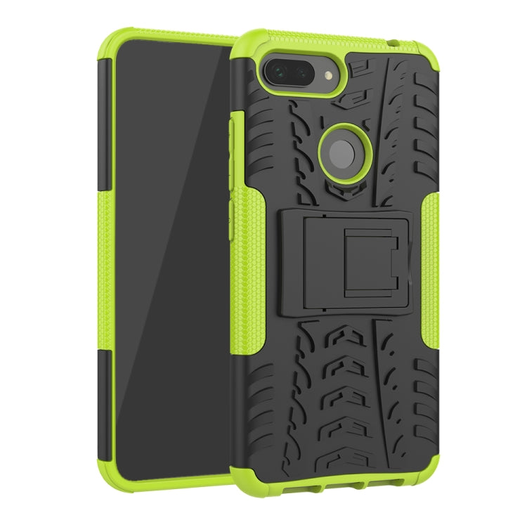 Shockproof PC + TPU Tire Pattern Case for Xiaomi Mi 8 Lite, with Holder, For Xiaomi Mi 8 Lite