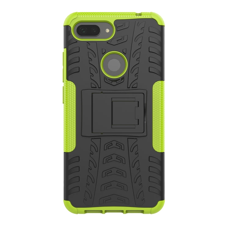 Shockproof PC + TPU Tire Pattern Case for Xiaomi Mi 8 Lite, with Holder, For Xiaomi Mi 8 Lite
