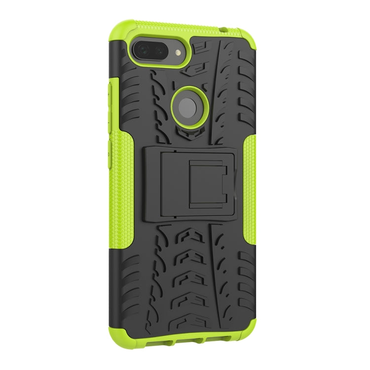 Shockproof PC + TPU Tire Pattern Case for Xiaomi Mi 8 Lite, with Holder, For Xiaomi Mi 8 Lite
