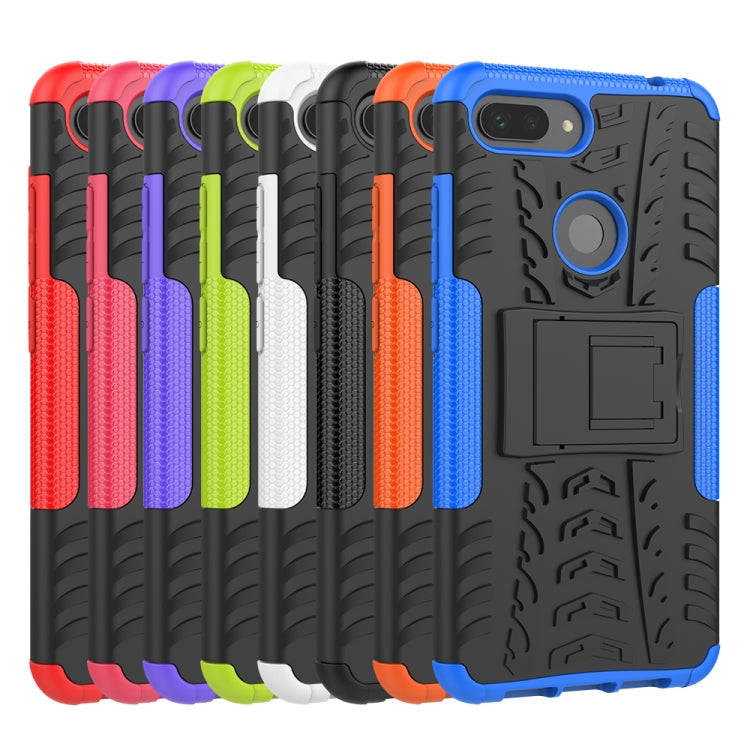 Shockproof PC + TPU Tire Pattern Case for Xiaomi Mi 8 Lite, with Holder, For Xiaomi Mi 8 Lite