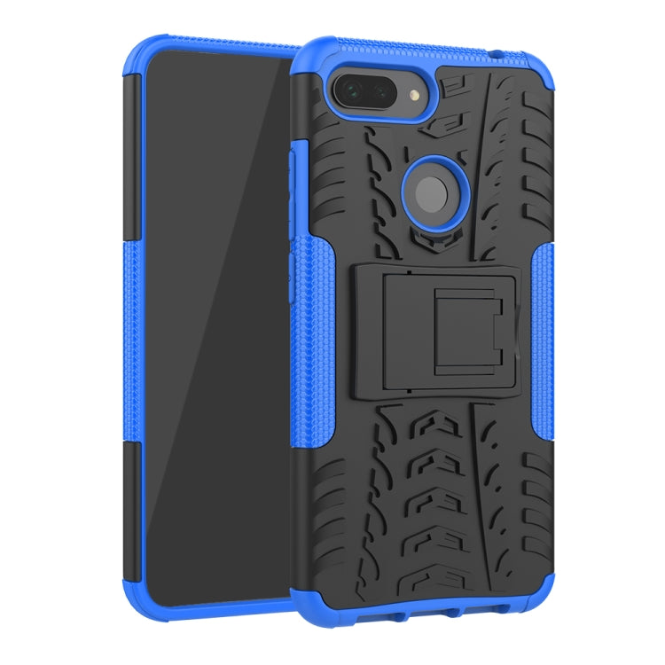 Shockproof PC + TPU Tire Pattern Case for Xiaomi Mi 8 Lite, with Holder, For Xiaomi Mi 8 Lite