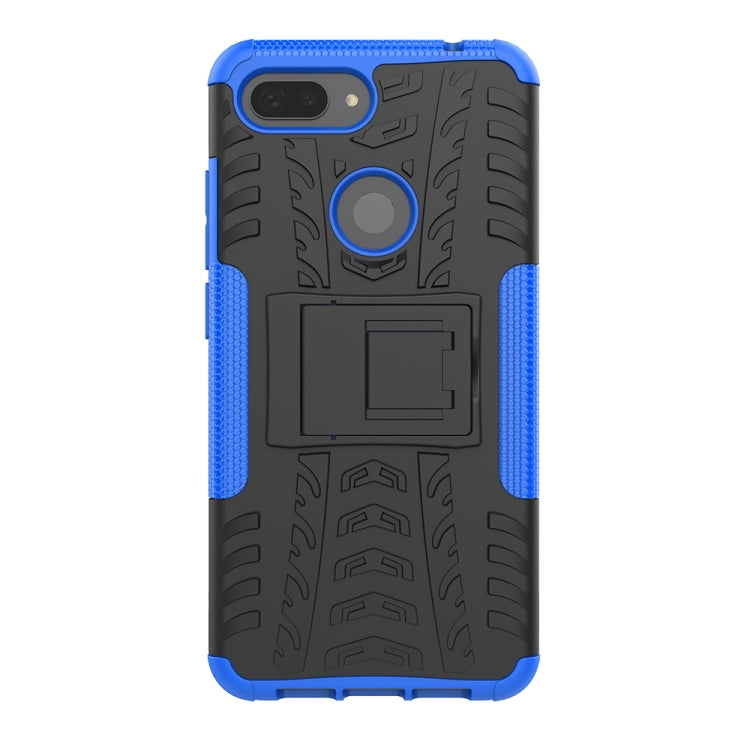 Shockproof PC + TPU Tire Pattern Case for Xiaomi Mi 8 Lite, with Holder, For Xiaomi Mi 8 Lite