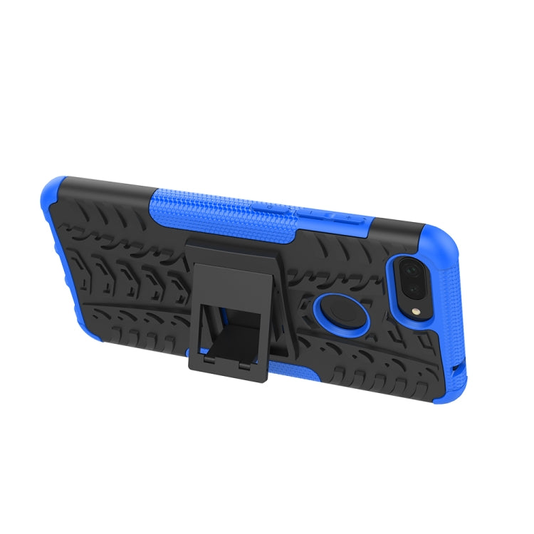 Shockproof PC + TPU Tire Pattern Case for Xiaomi Mi 8 Lite, with Holder, For Xiaomi Mi 8 Lite