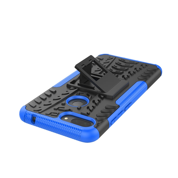 Shockproof PC + TPU Tire Pattern Case for Xiaomi Mi 8 Lite, with Holder, For Xiaomi Mi 8 Lite