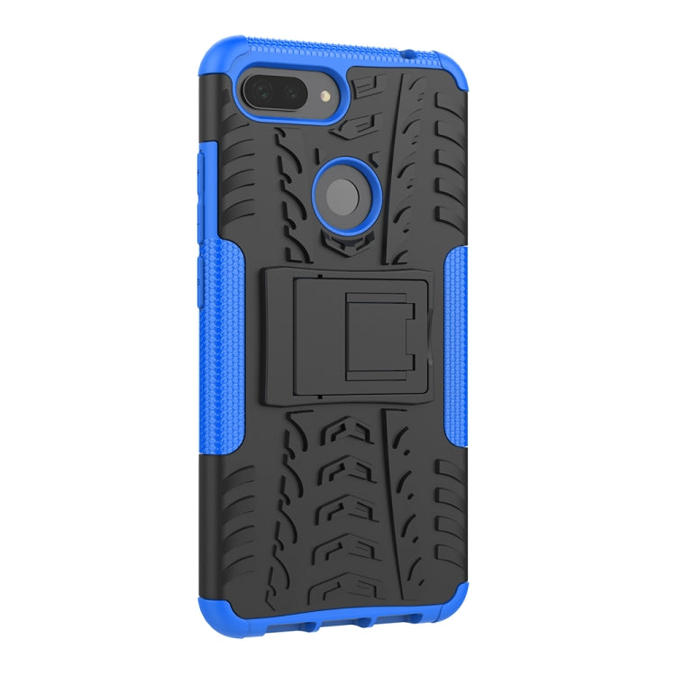 Shockproof PC + TPU Tire Pattern Case for Xiaomi Mi 8 Lite, with Holder, For Xiaomi Mi 8 Lite