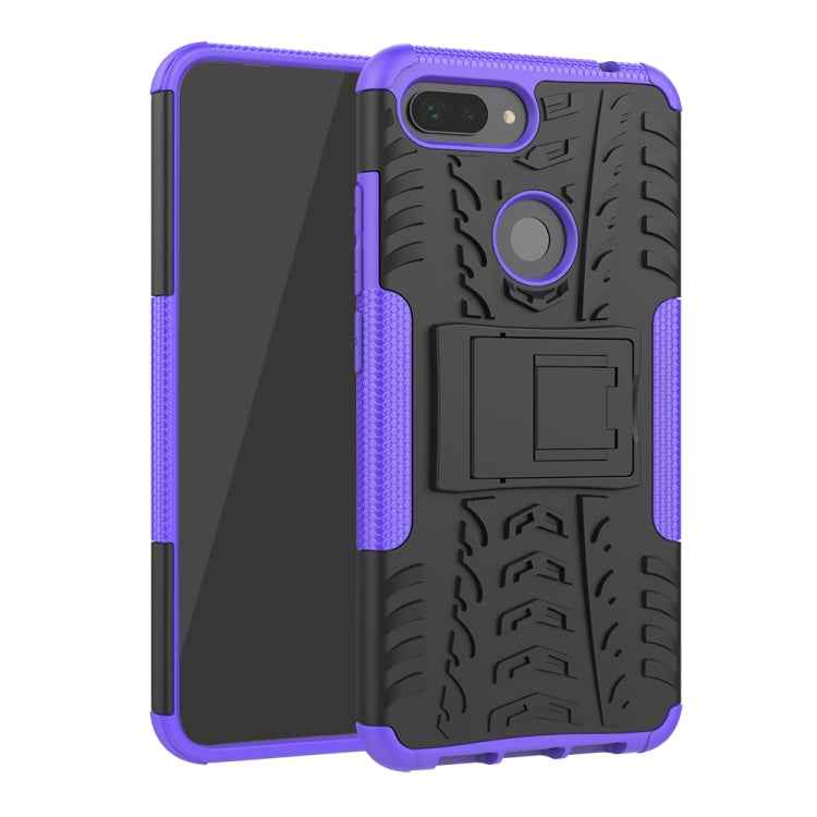 Shockproof  PC + TPU Tire Pattern Case for Xiaomi Mi 8 Lite, with Holder
