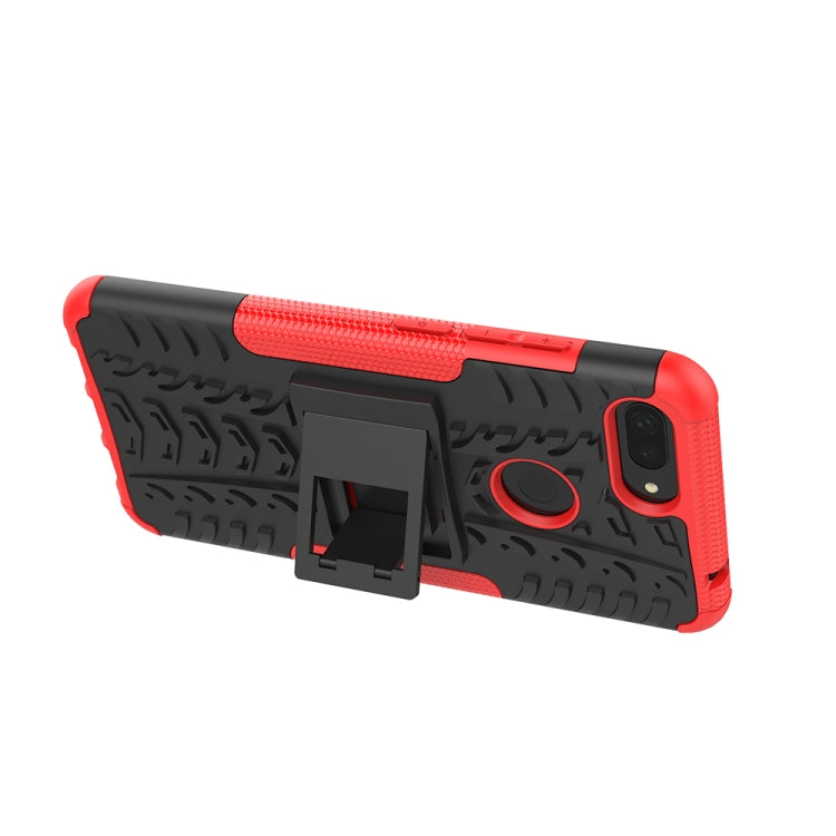 Shockproof PC + TPU Tire Pattern Case for Xiaomi Mi 8 Lite, with Holder, For Xiaomi Mi 8 Lite