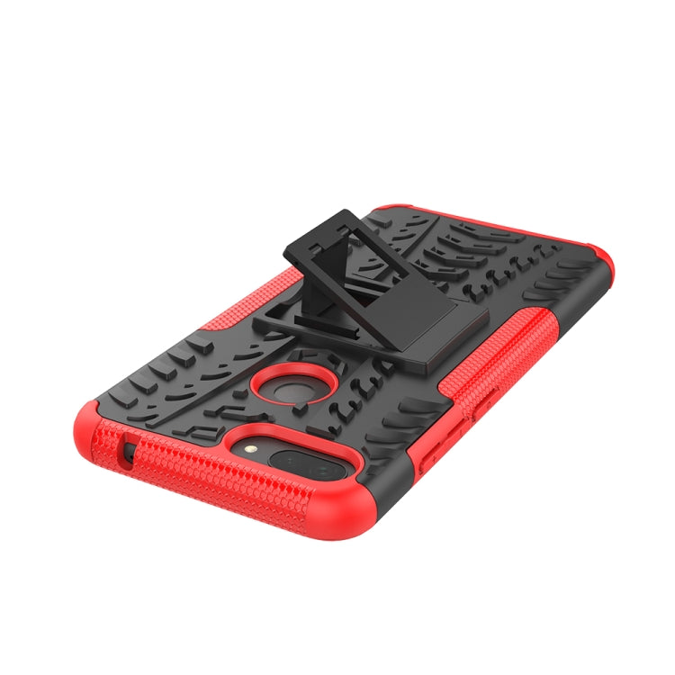 Shockproof PC + TPU Tire Pattern Case for Xiaomi Mi 8 Lite, with Holder, For Xiaomi Mi 8 Lite
