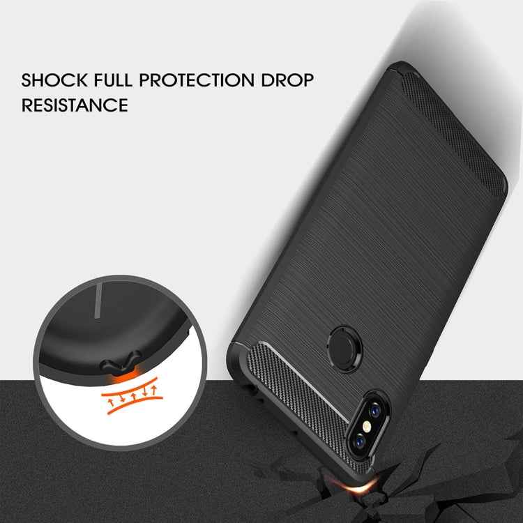 Brushed Texture Carbon Fiber Shockproof TPU Case for Xiaomi Mi Max 3