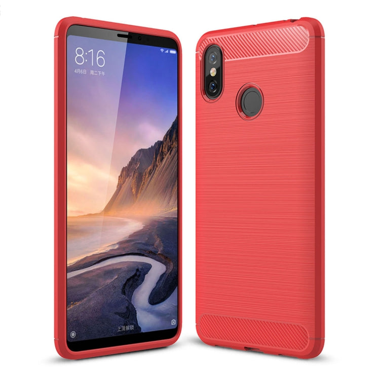 Brushed Texture Carbon Fiber Shockproof TPU Case for Xiaomi Mi Max 3