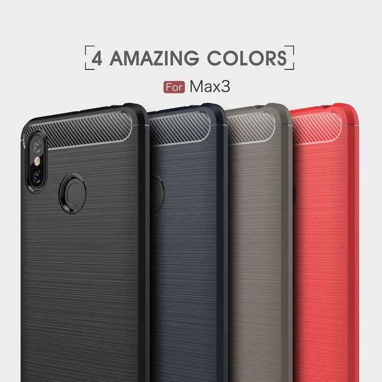 Brushed Texture Carbon Fiber Shockproof TPU Case for Xiaomi Mi Max 3