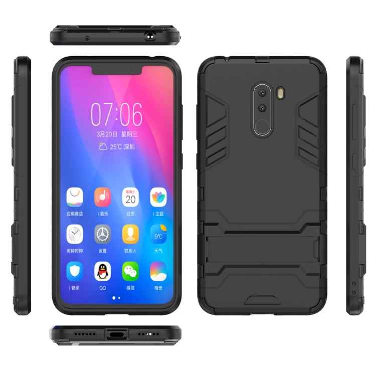 Shockproof PC + TPU Case for Xiaomi Pocophone F1, with Holder
