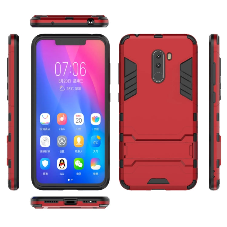 Shockproof PC + TPU Case for Xiaomi Pocophone F1, with Holder, Xiaomi Pocophone F1