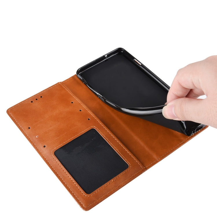 Étui à rabat horizontal en cuir à texture rétro avec boucle magnétique pour Xiaomi Mi 9, avec support, emplacements pour cartes et portefeuille.
