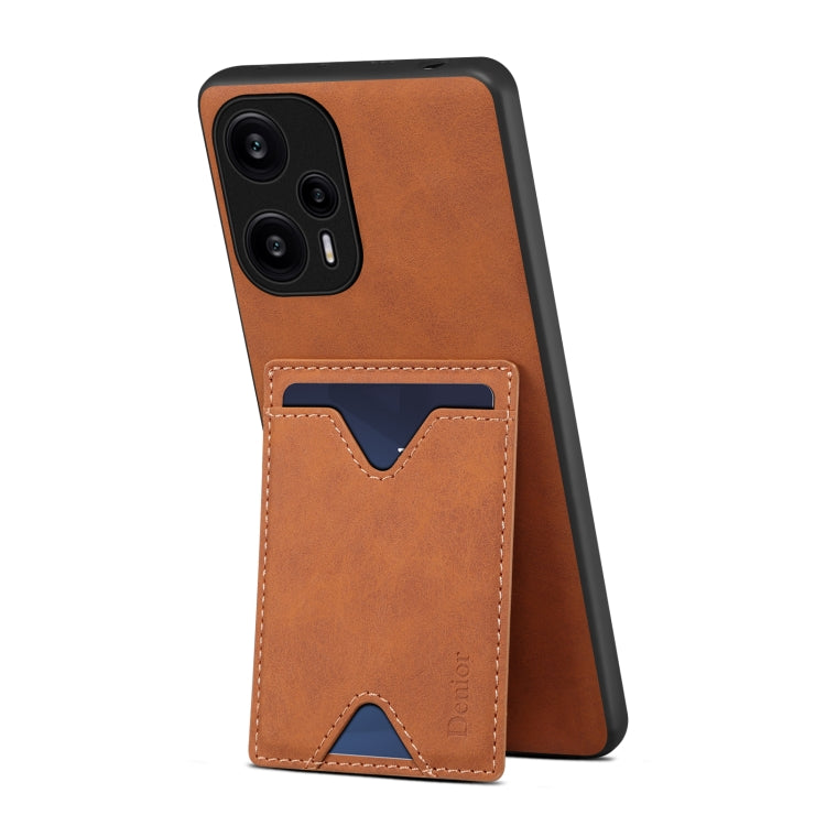 Denior PU Back Cover Card Slot Holder Phone Case For Xiaomi Redmi Note 12 Turbo / Poco F5, For Xiaomi Redmi Note 12 Turbo / Poco F5