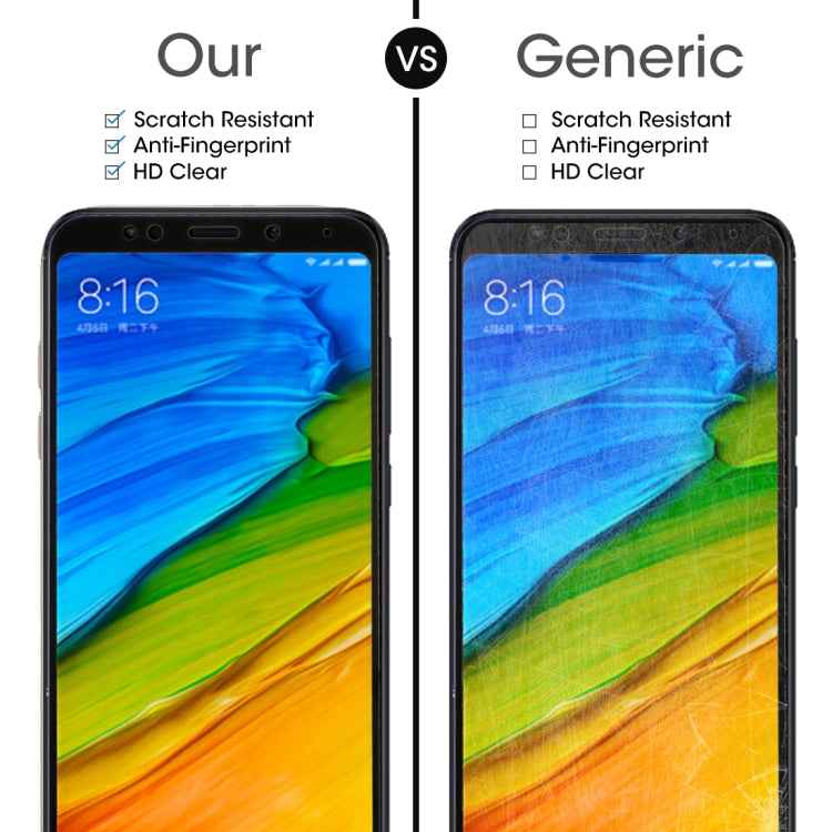 For Xiaomi Redmi 5 Plus 9H Surface Hardness 2.5D Edge Anti-scratch Silk-screen Full Screen HD Tempered Glass Screen Protector