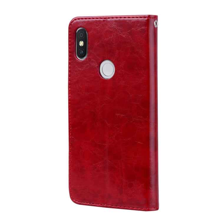Business Style Oil Wax Texture Horizontal Flip Leather Case for Xiaomi Redmi S2, with Holder & Card Slots & Wallet