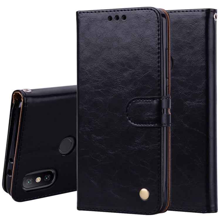 Business Style Oil Wax Texture Horizontal Flip Leather Case for Xiaomi Mi 6X / A2, with Holder & Card Slots & Wallet