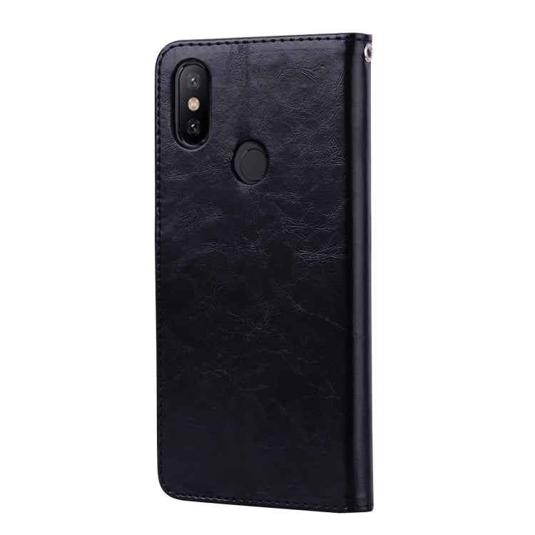 Business Style Oil Wax Texture Horizontal Flip Leather Case for Xiaomi Mi 6X / A2, with Holder & Card Slots & Wallet