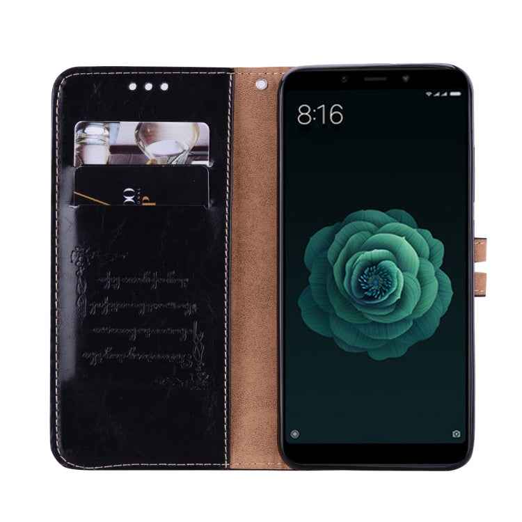 Business Style Oil Wax Texture Horizontal Flip Leather Case for Xiaomi Mi 6X / A2, with Holder & Card Slots & Wallet