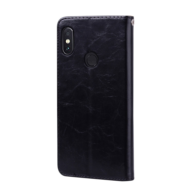 Business Style Oil Wax Texture Horizontal Flip Leather Case for Xiaomi Redmi Note 5 Pro, with Holder & Card Slots & Wallet