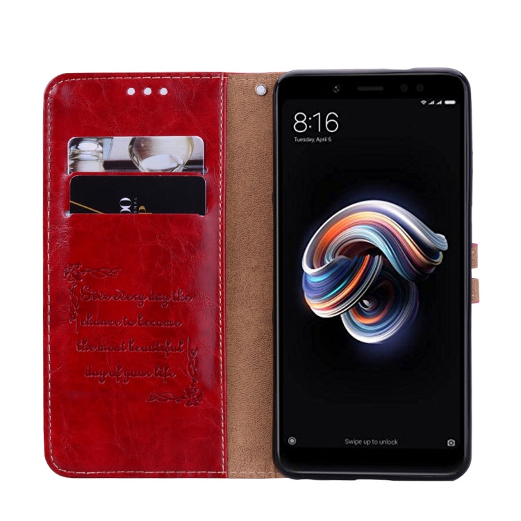 Business Style Oil Wax Texture Horizontal Flip Leather Case for Xiaomi Redmi Note 5 Pro, with Holder & Card Slots & Wallet, For Xiaomi Note 5 Pro