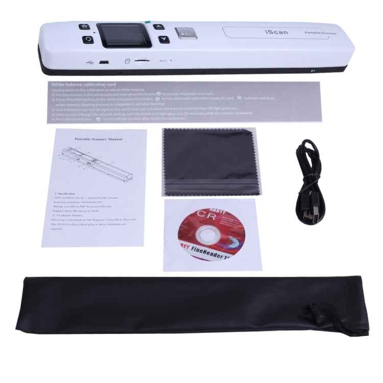 iScan02 Double Roller Mobile Document Portable Handheld Scanner with LED Display, Support 1050DPI / 600DPI / 300DPI / PDF / JPG / TF