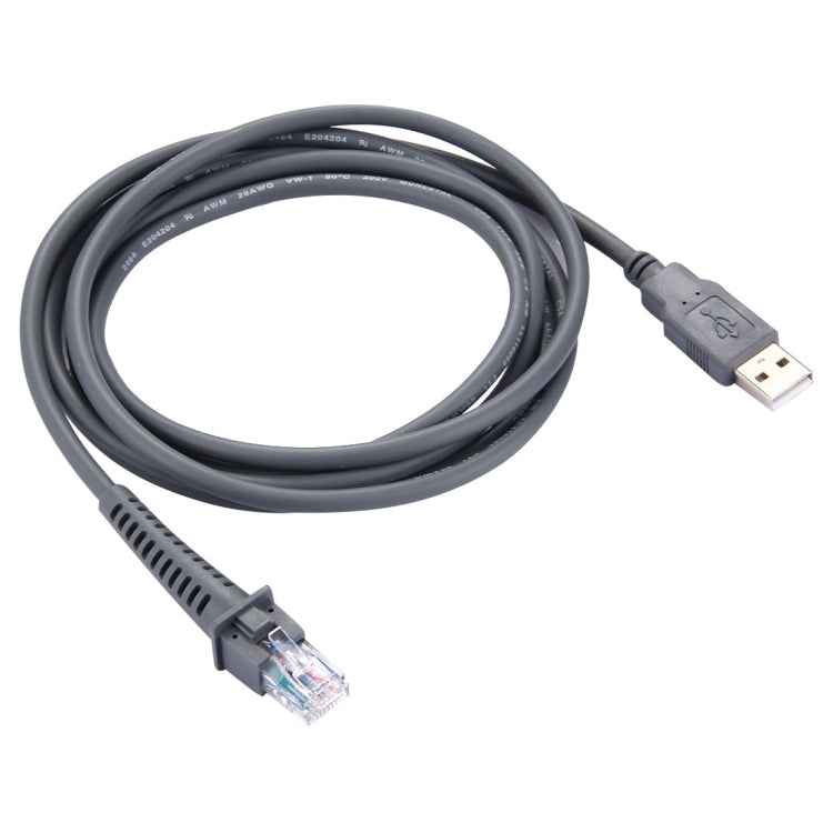 2m USB A Male to RJ45 Scanner Serial Data Cable for Symbol LS2208 / 2208AP / LS4278