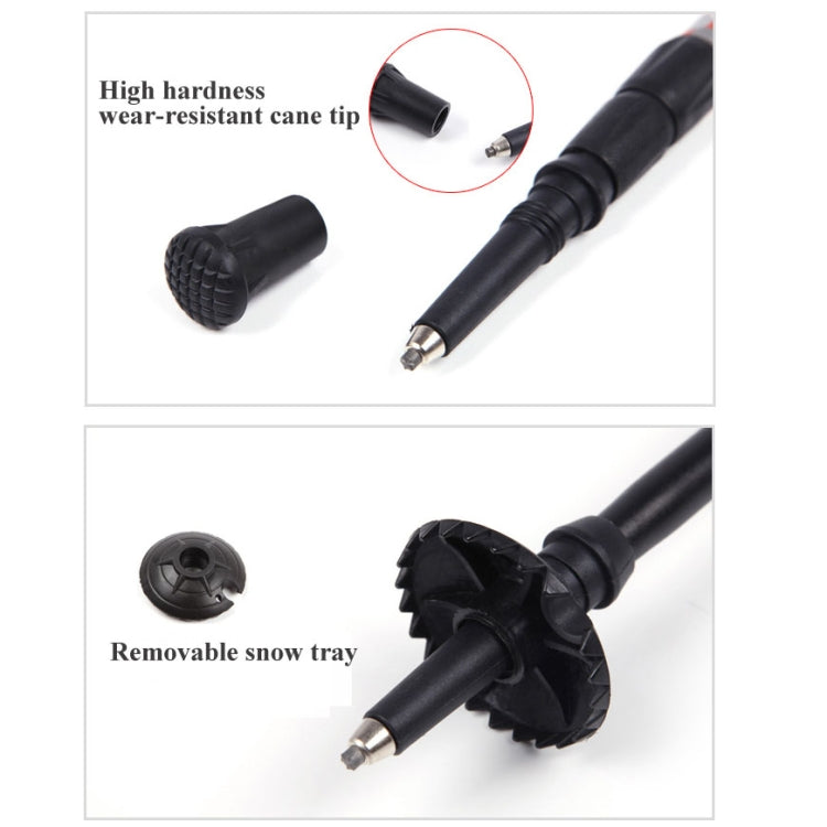 105cm Mountaineering Four Straight Shank Cane, Red#105cm