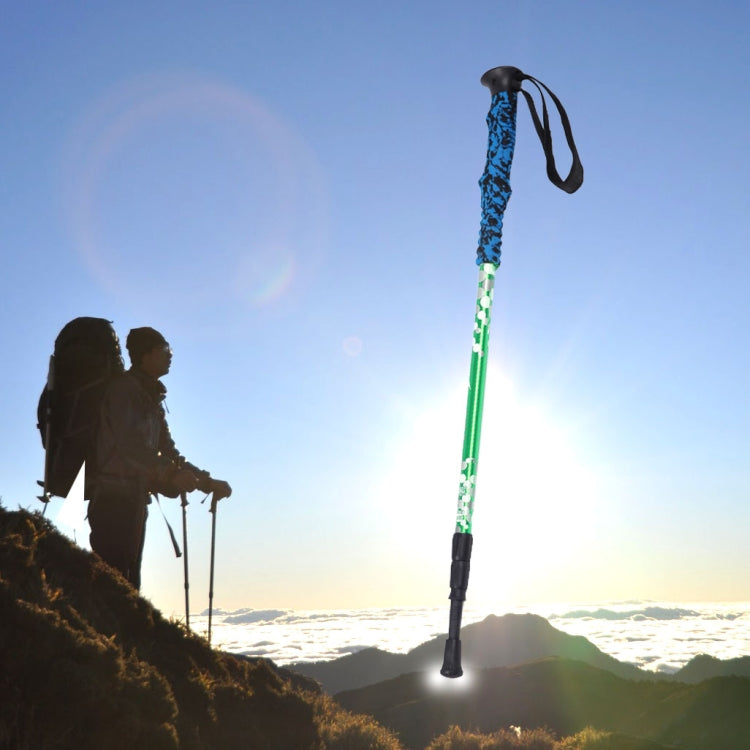 135cm Adjustable Portable Height Outdoor Aluminum Trekking Poles, Green#135cm, Red#135cm