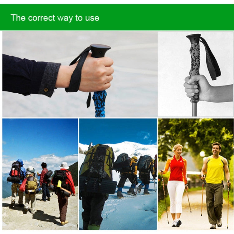135cm Adjustable Portable Height Outdoor Aluminum Trekking Poles, Green#135cm, Red#135cm
