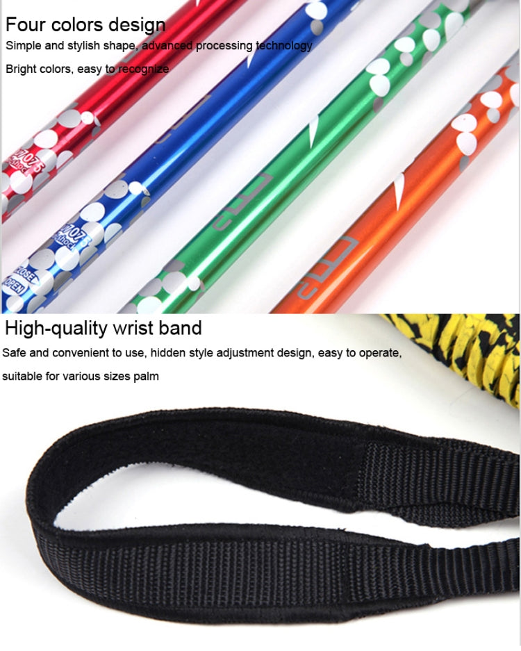 135cm Adjustable Portable Height Outdoor Aluminum Trekking Poles, Green#135cm, Red#135cm