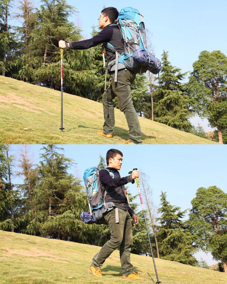 135cm Adjustable Portable Height Outdoor Aluminum Trekking Poles, Green#135cm, Red#135cm