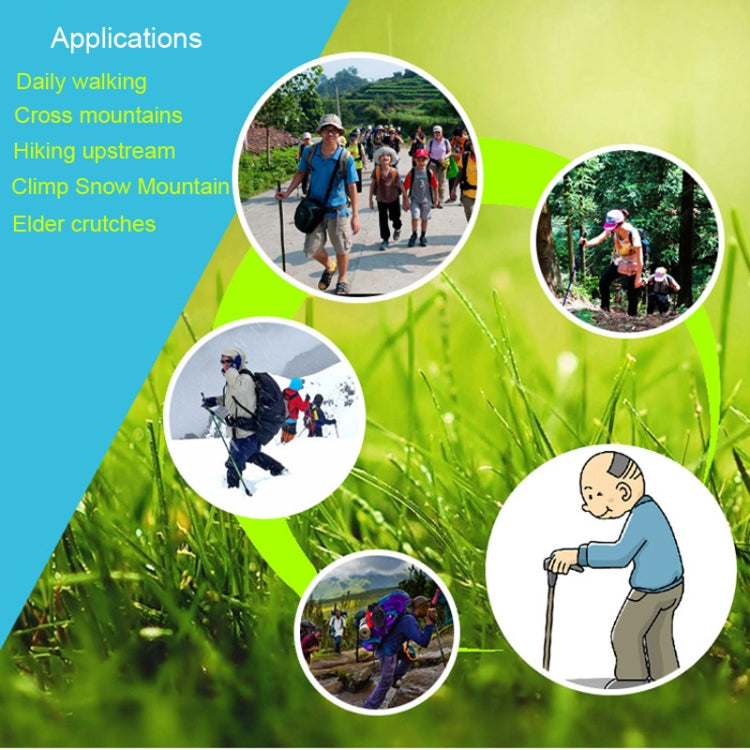 135cm Adjustable Portable Height Outdoor Aluminum Trekking Poles, Green#135cm, Red#135cm