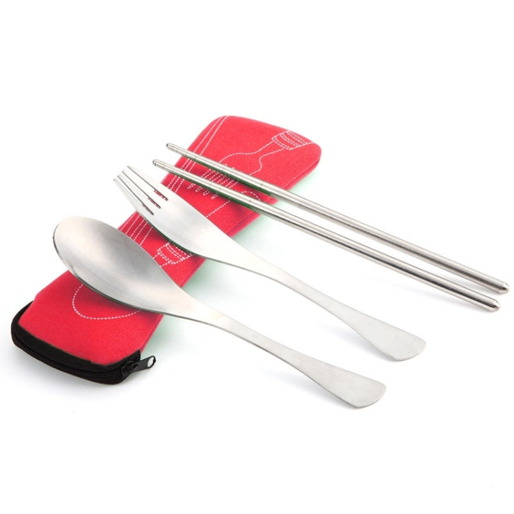 Three-Piece Outdoor Cutlery, Rose Red, Grass green, Fluorescent green, Orange, Purple, Big Red, Light blue, Dark blue