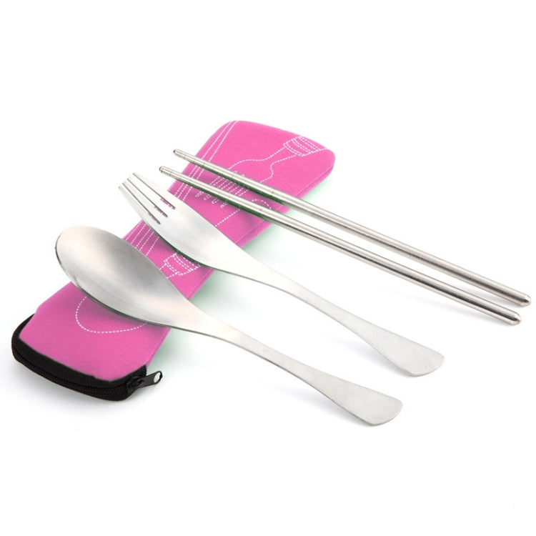Three-Piece Outdoor Cutlery, Rose Red, Grass green, Fluorescent green, Orange, Purple, Big Red, Light blue, Dark blue