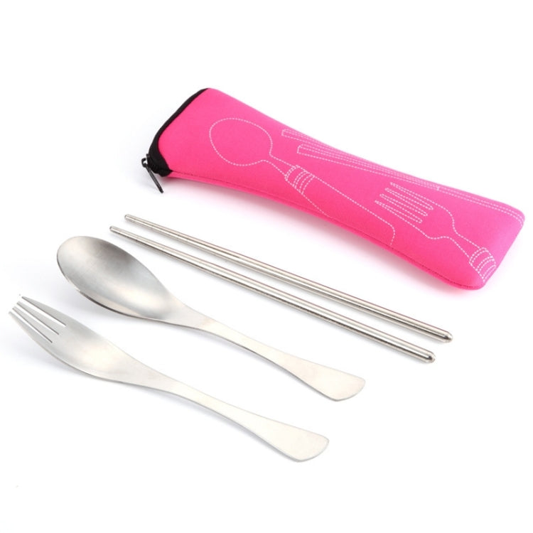 Three-Piece Outdoor Cutlery, Rose Red, Grass green, Fluorescent green, Orange, Purple, Big Red, Light blue, Dark blue
