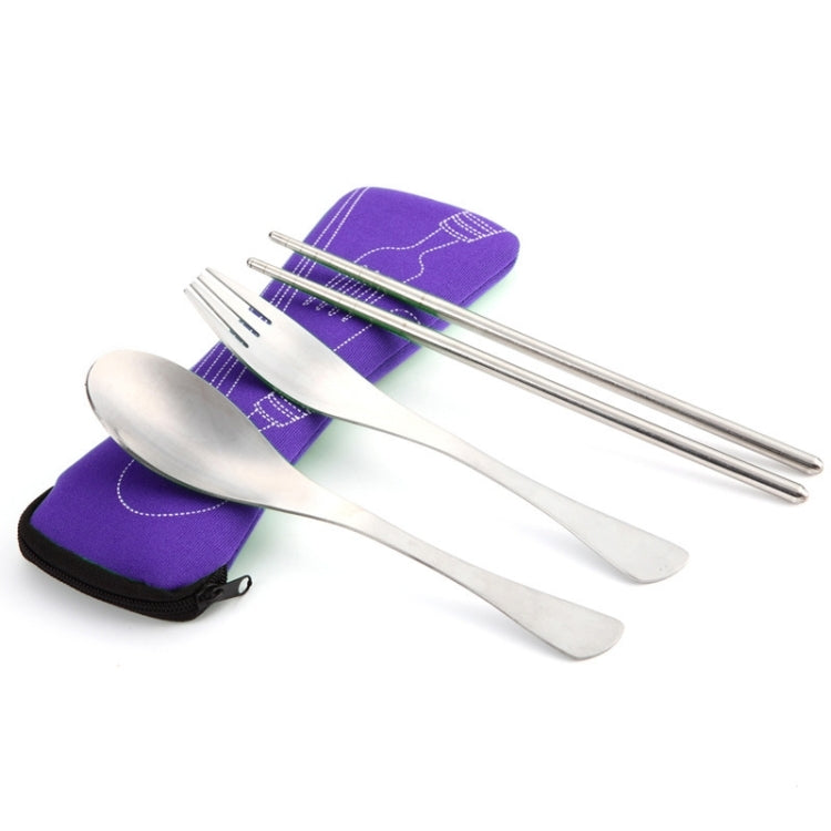 Three-Piece Outdoor Cutlery, Rose Red, Grass green, Fluorescent green, Orange, Purple, Big Red, Light blue, Dark blue